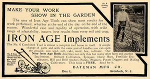 1906 Ad Iron Age No. 6 Combined Tool Farming Equipment - ORIGINAL CL4