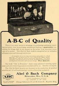 1907 Ad Abel Bach Suitcase No 1102 Walrus Leather - ORIGINAL ADVERTISING CL4