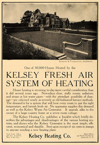 1907 Ad Kelsey Heating Ludlow Valentine Architecture - ORIGINAL ADVERTISING CL4
