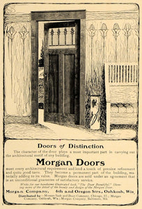 1907 Ad Morgan Sash Door Architecture Oshkosh Wisconsin - ORIGINAL CL4