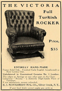 1907 Ad H.J. Montgomery VIctoria Turkish Rocker Chair - ORIGINAL ADVERTISING CL4
