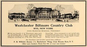 1923 Ad Westchester Biltmore Club John Bowman PGA Golf - ORIGINAL CL4