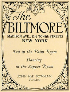 1924 Ad Warren Wetmore Biltmore Hotel John McEntee Palm - ORIGINAL CL4