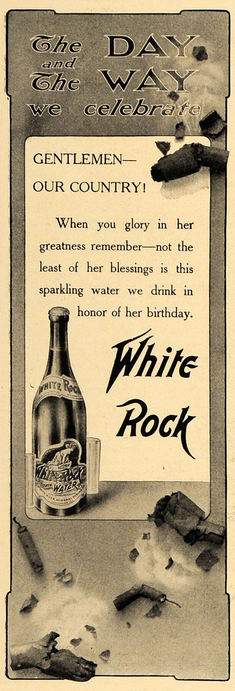 1905 Ad White Rock Sparkling Water Celebrate 4th July - ORIGINAL ADVERTISING CL4