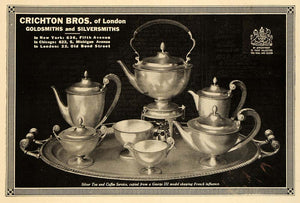 1919 Ad Crichton Brothers London Goldsmith Tea Service - ORIGINAL CL4