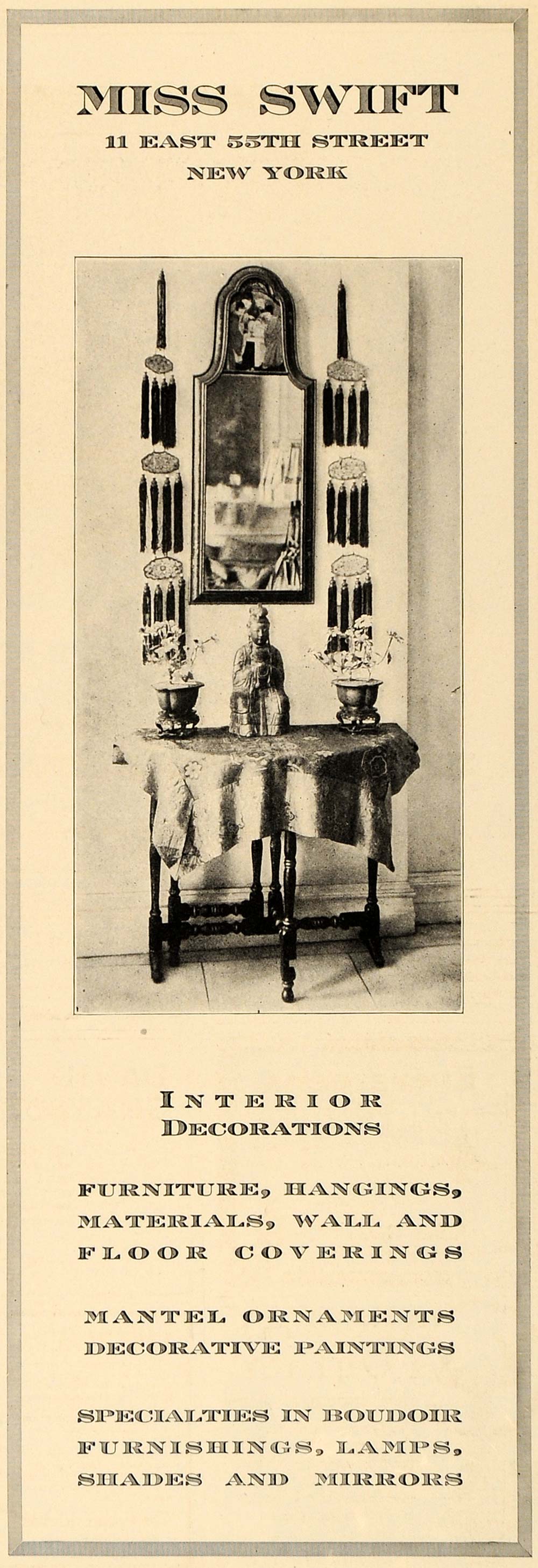 1919 Ad Miss Swift Interior Decorations Table Furniture - ORIGINAL CL4
