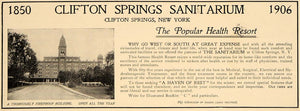 1906 Ad Clifton Springs Sanitarium Dr. Henry Foster - ORIGINAL ADVERTISING CL4