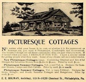 1906 Ad Picturesque Cottage E E Holman Architect Design - ORIGINAL CL4