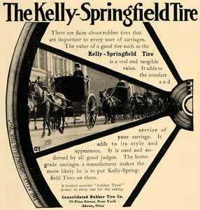 1906 Ad Kelly-Springfield Carriage Rubber Tires NY Ohio - ORIGINAL CL4