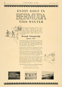1923 Ad Bermuda Trade Board Golf Tournament Travel - ORIGINAL ADVERTISING CL4