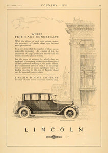 1923 Ad Ford's Lincoln Motor Car Columns Architecture - ORIGINAL ADVERTISING CL4