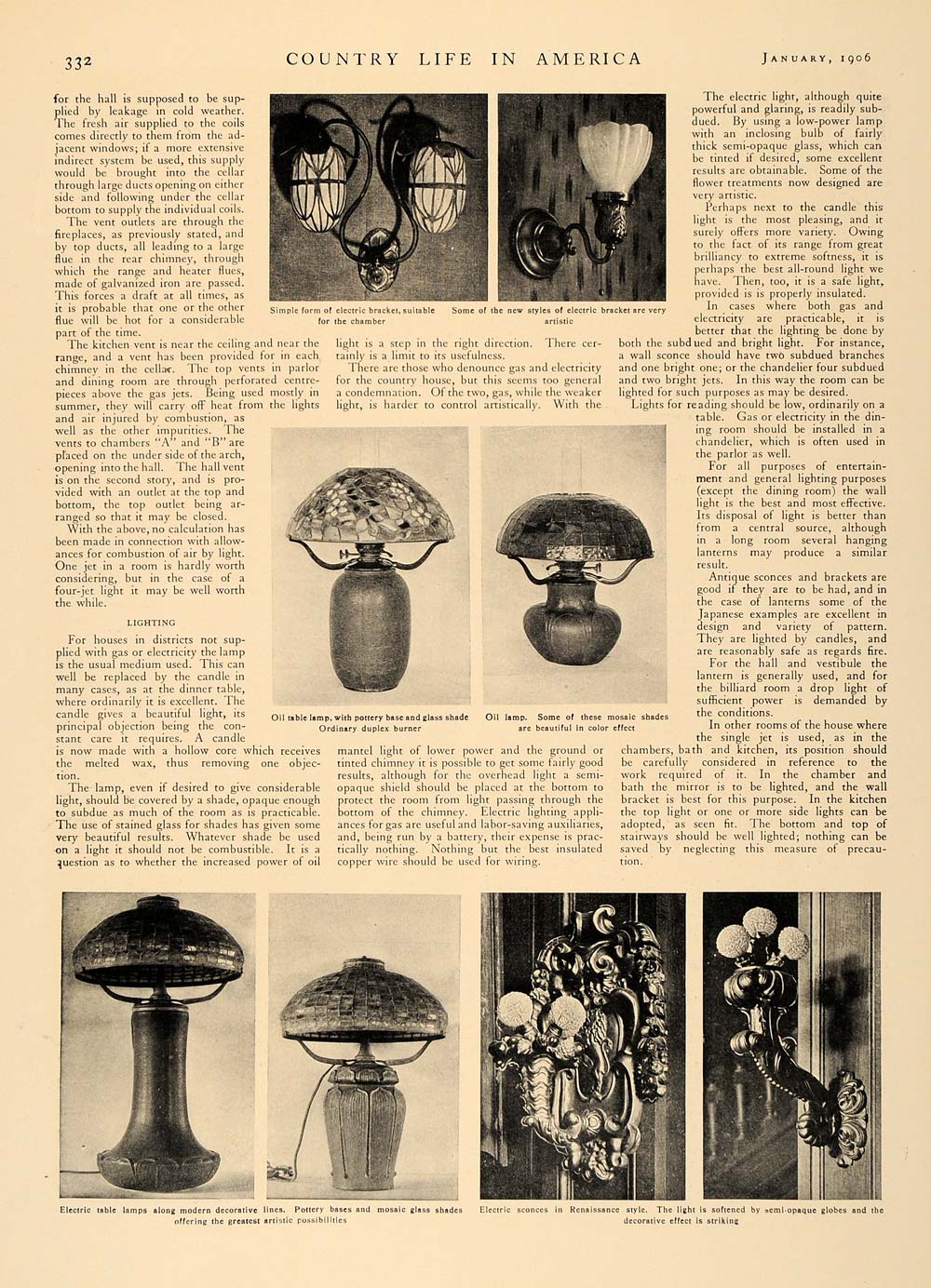 1906 Article Antique Heating Lighting E. C. Holtzoper - ORIGINAL CL5