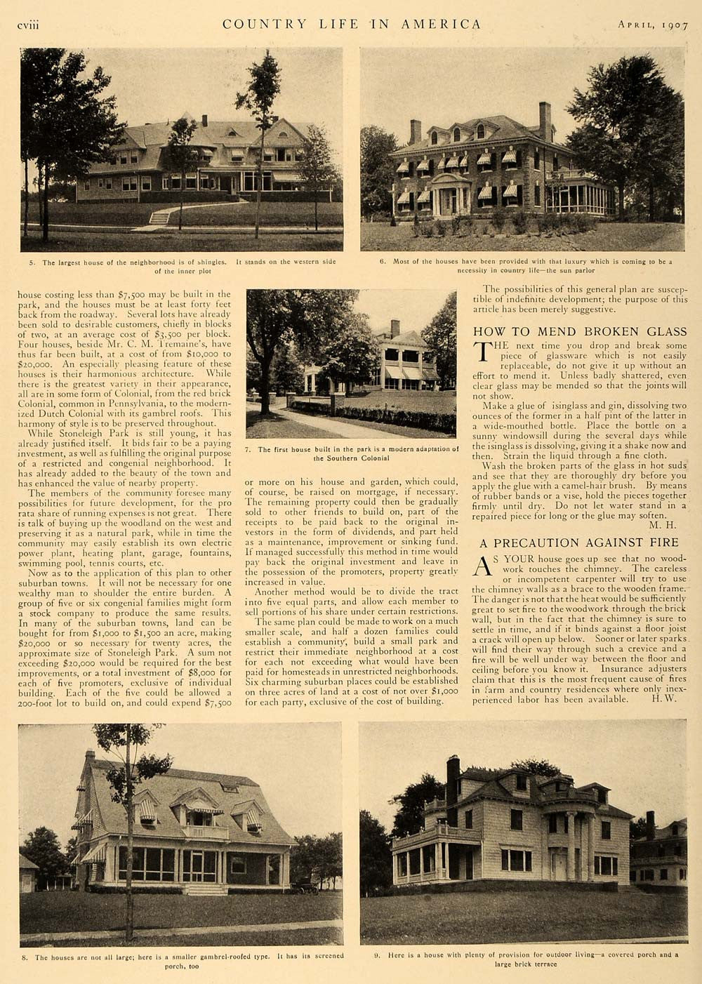 1907 Article Alden Fearing Property Stoneleigh Angell - ORIGINAL CL5