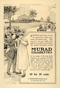 1906 Ad Murad Cigarettes S Anargyros Glaremont New York - ORIGINAL CL6