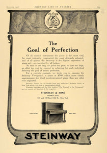 1907 Ad Steinway Vertegrand Piano Music Pricing Harp - ORIGINAL ADVERTISING CL6