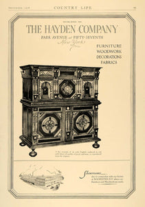 1928 Ad Hayden Furniture Woodwork Pearl Bone Cupboard - ORIGINAL ADVERTISING CL6
