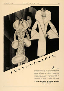 1928 Ad Le Nore Herman Furs Gunther Clothing Mink Skins - ORIGINAL CL6
