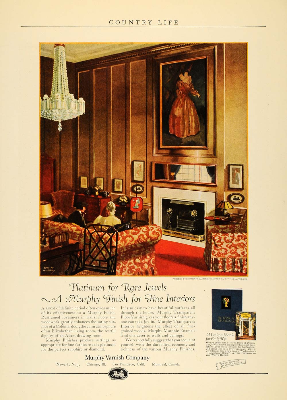 1924 Ad Murphy Varnish Interior Design Edward A Wilson - ORIGINAL CL6