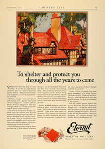 1924 Ad Eternit Asbestos Shingles Roofing Material Home - ORIGINAL CL6