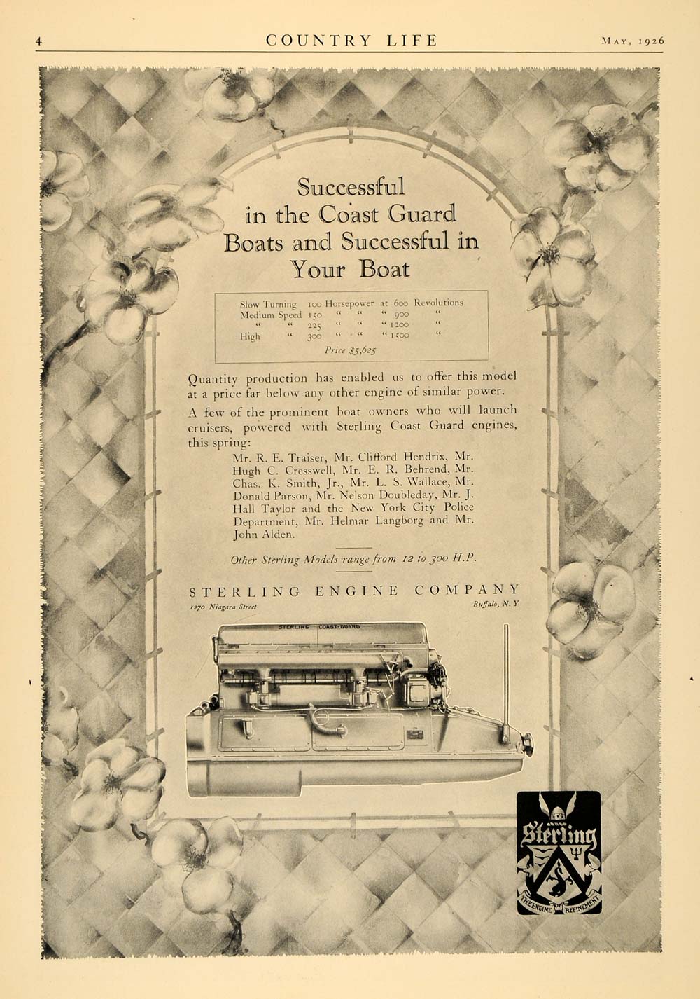 1926 Ad Sterling Engine Clifford Hendrix Chas K. Smith - ORIGINAL CL6