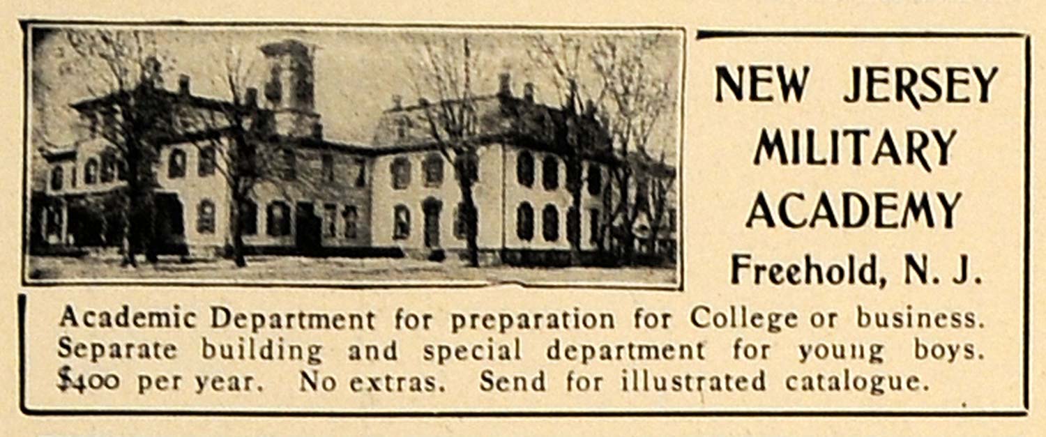 1905 Ad New Jersey Military Academy Freehold College - ORIGINAL ADVERTISING CL7