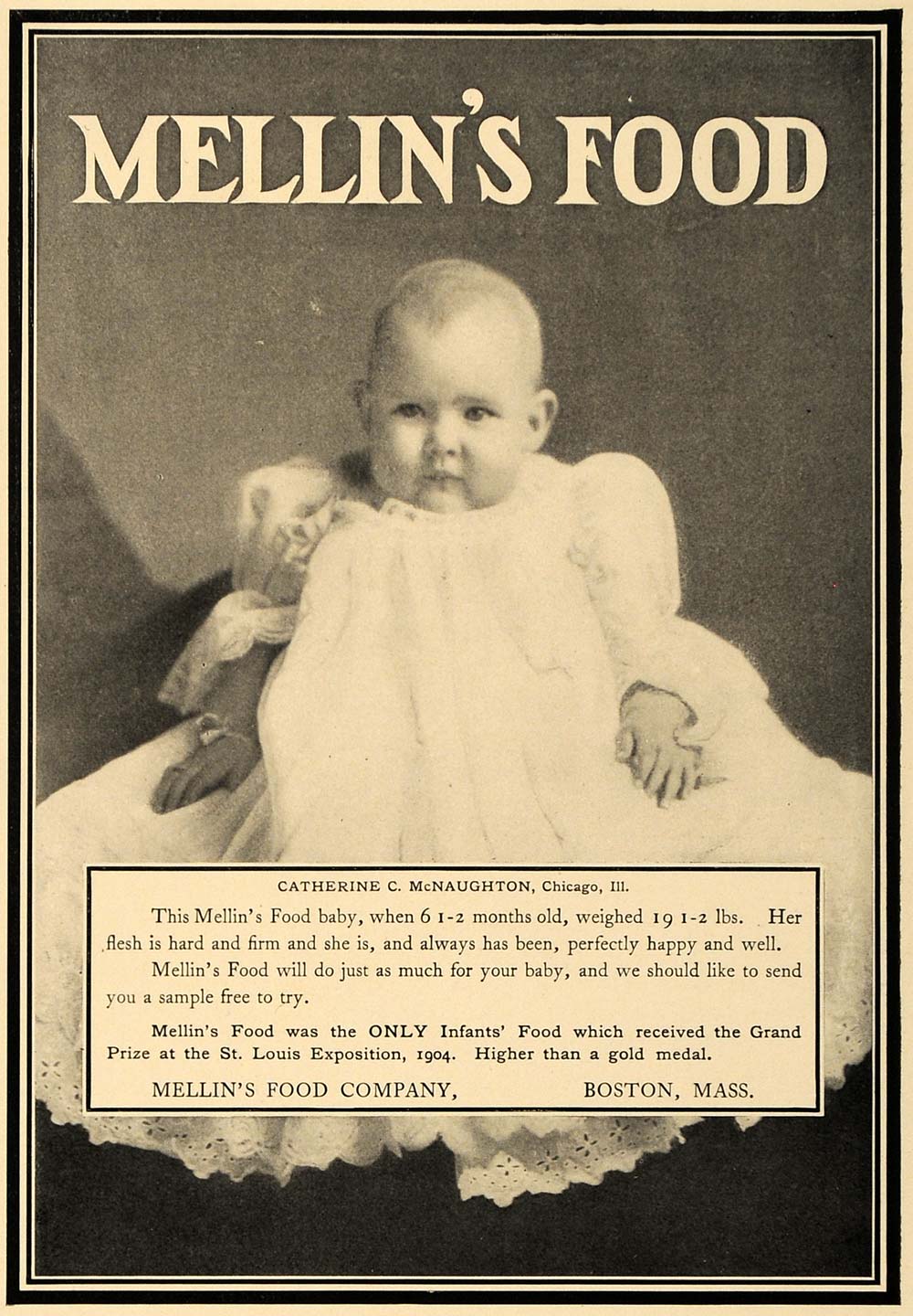 1905 Ad Catherine McNaughton Mellins Food Baby Company - ORIGINAL CL7