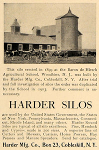 1905 Ad Baron de Hirsch Harder Manufacturing Pine Silos - ORIGINAL CL7