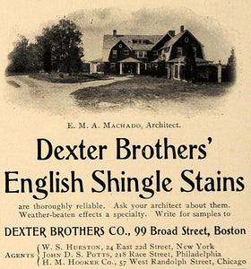 1905 Ad Machado Architect Dexter Brothers Shingle Stain - ORIGINAL CL7