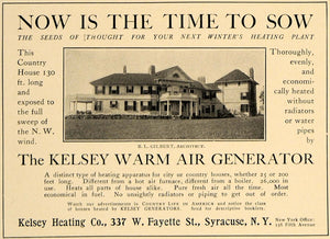 1905 Ad Kelsey Warm Air Generator Heating Homes - ORIGINAL ADVERTISING CL7
