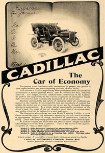 1905 Ad Antique Cadillac Models F B E D Touring Car - ORIGINAL ADVERTISING CL7