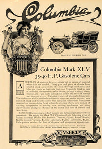 1905 Ad Columbia Electric Vehicle Antique Mark XLV Car - ORIGINAL CL7