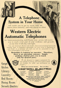 1909 Ad Western Electric Automatic Telephone Intercoms - ORIGINAL CL7