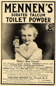 1909 Ad Gerhard Mennen Company Talcum Toilet Powder - ORIGINAL ADVERTISING CL7
