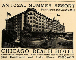 1906 Ad Chicago Beach Hotel Regents Gardiner Hospital - ORIGINAL ADVERTISING CL8