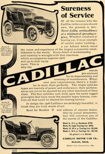 1906 Ad Model M & H Touring Car Cadillac Automobile - ORIGINAL ADVERTISING CL8