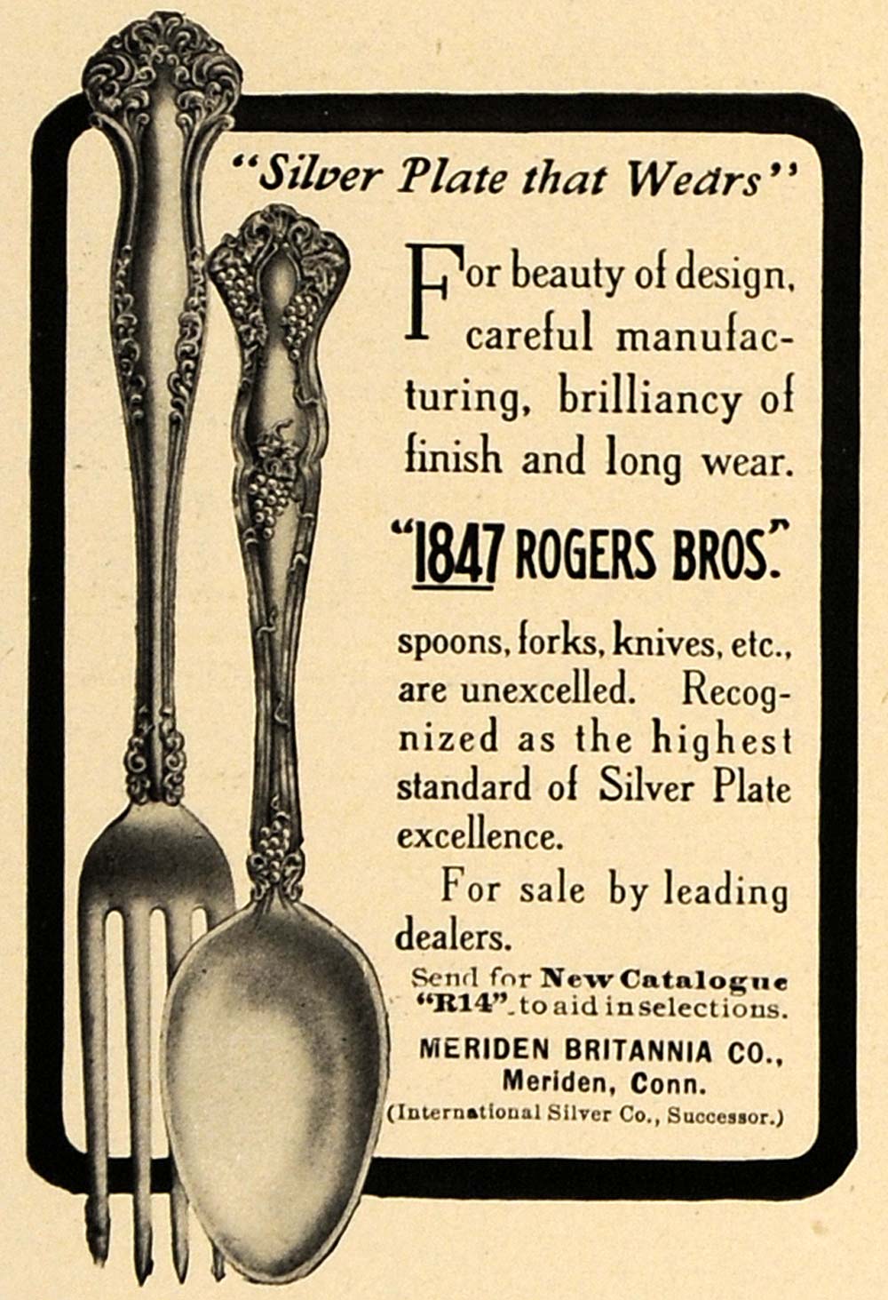 1906 Ad 1847 Rogers Bros Silverware Meriden Britannia - ORIGINAL ADVERTISING CL8