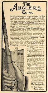 1906 Ad Anglers Company Diamond Metal Whip Fishing Rod - ORIGINAL CL8