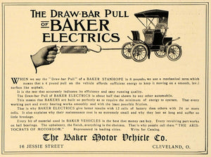 1906 Ad Antique Baker Motor Car Draw-bar Pull Stanhope - ORIGINAL CL8