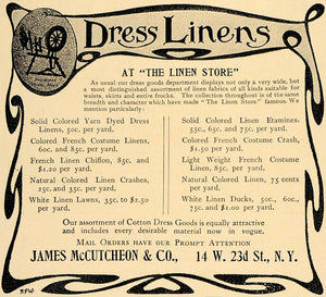 1906 Ad James McCutcheon Dress Linen Store Varieties - ORIGINAL ADVERTISING CL8