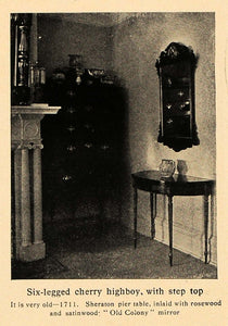 1906 Print 1711 Cherry Highboy Sheraton Pier Table - ORIGINAL HISTORIC IMAGE CL8