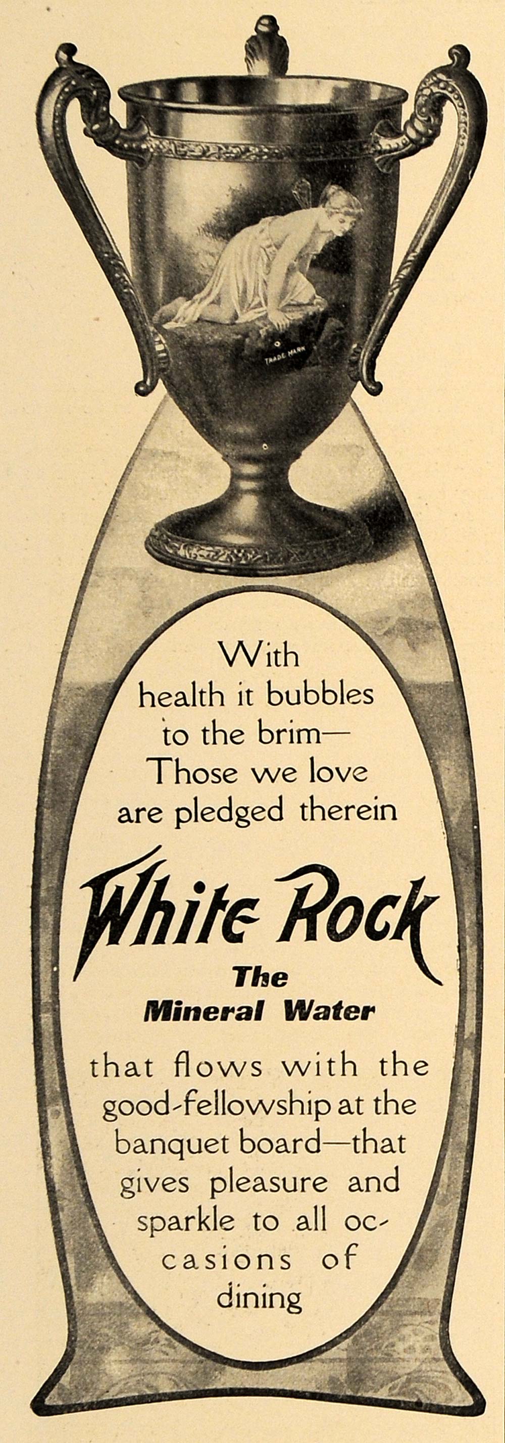 1906 Ad White Rock Mineral Water Fairy Perched Challis - ORIGINAL CL8