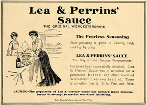 1906 Ad Lea Perrins Woman Dress Worcestershire Sauce John Duncan Food Dinner CL8