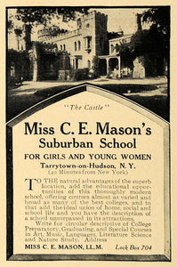1907 Ad C E Masons Suburban School The Castle Tarrytown - ORIGINAL CL8