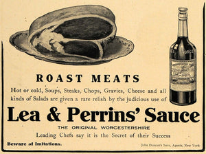1907 Ad Lea Perrins Sauce Roast Meats John Duncan Heinz - ORIGINAL CL8