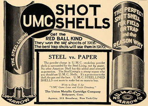 1909 Ad IMC Shot Shells Steel Union Metallic Cartridge - ORIGINAL CL8