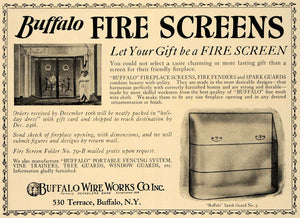 1924 Ad Buffalo Wire Works Company Fire Screens Fenders - ORIGINAL CL8