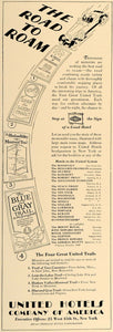1928 Ad America United Hotels List Clifton Bancroft etc - ORIGINAL CL8