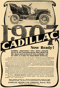 1906 Ad 1907 Cadillac Model Antique Motor Car Pricing - ORIGINAL ADVERTISING CL8