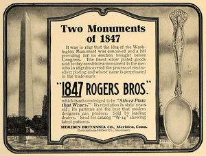 1906 Ad 1847 Rogers Bros Silver Spoon Washington MON. - ORIGINAL ADVERTISING CL8