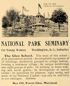 1906 Ad National Park Seminary Glen Girls School MD - ORIGINAL ADVERTISING CL8